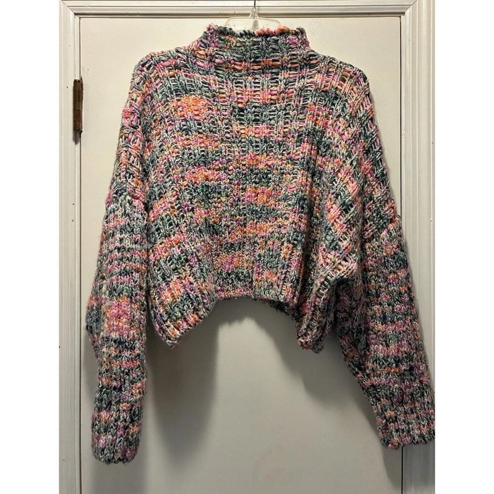 Free People multi colored cropped sweater. Size S